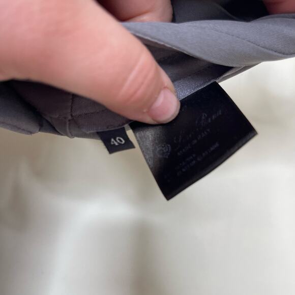 Loro Piana grey 100% silk tapered trouser pants sz 40 US 4 - Picture 8 of 10